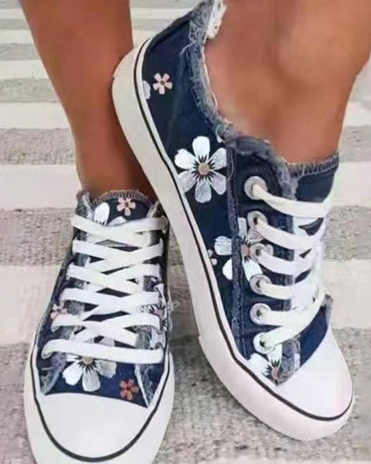 R&B - Blumige Denim Sneaker