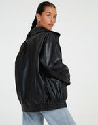 R&B | Übergroße Damen Kunstlederjacke