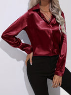 R&B | Schicke Herbst Elegante Satin Bluse für Frauen