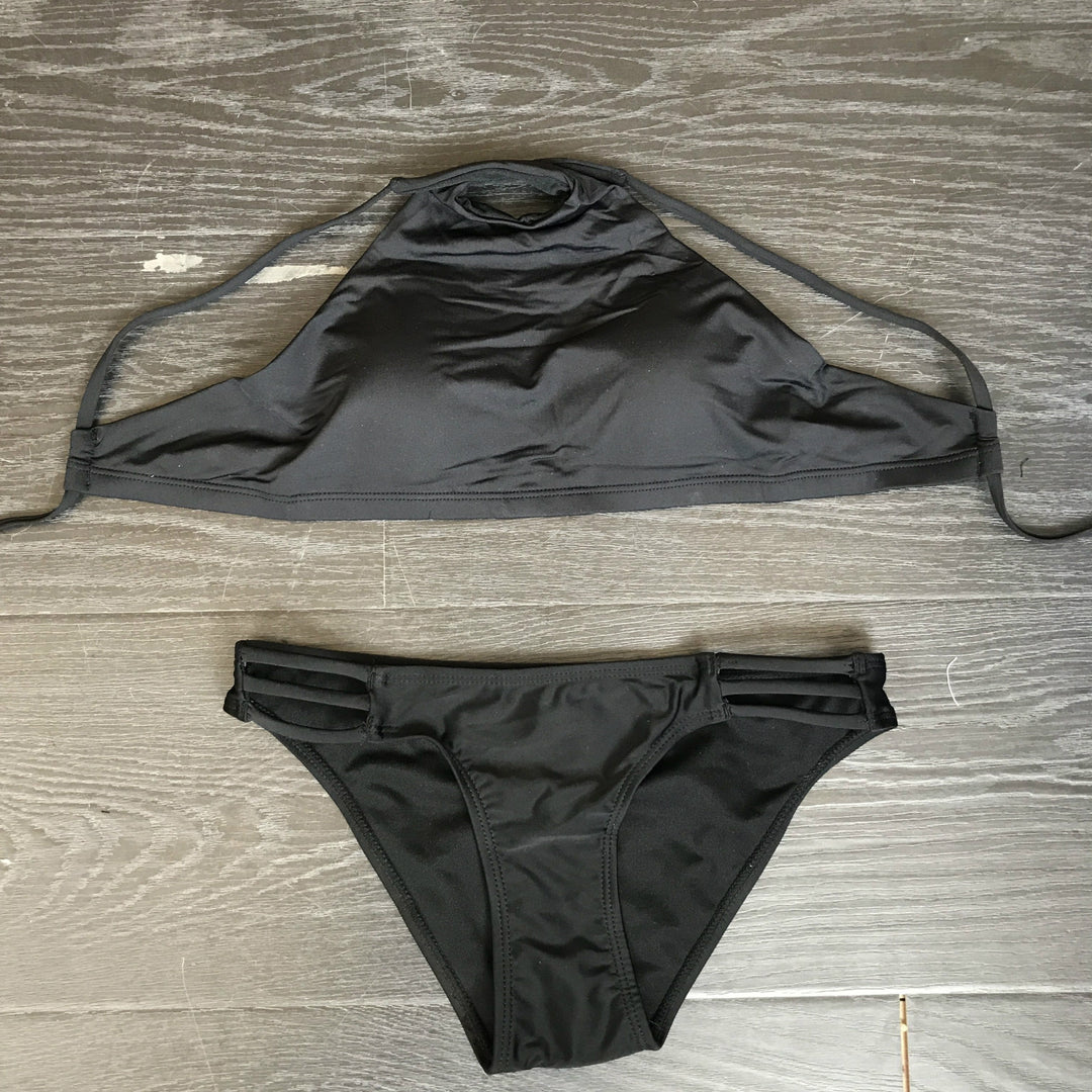 Damen Sportliches Bikini-Set mit Hochkragen und seitlichen Cut-Outs R&B