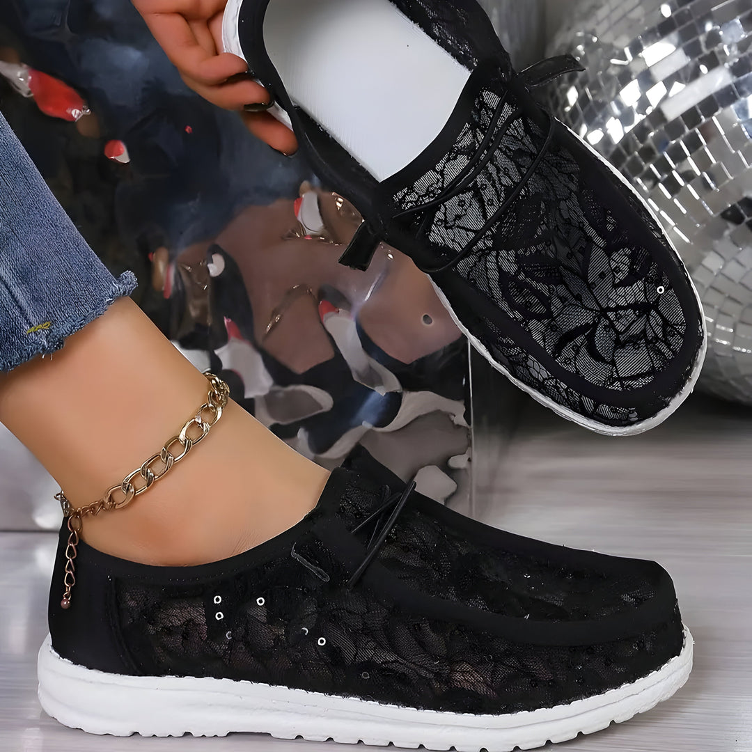 Mia | Damen Mode Spitze Turnschuhe R&B