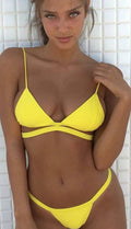 Damen Bikini-Set mit minimalistischem Triangel-Design und verstellbaren Trägern R&B