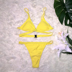 Damen Bikini-Set mit minimalistischem Triangel-Design und verstellbaren Trägern R&B
