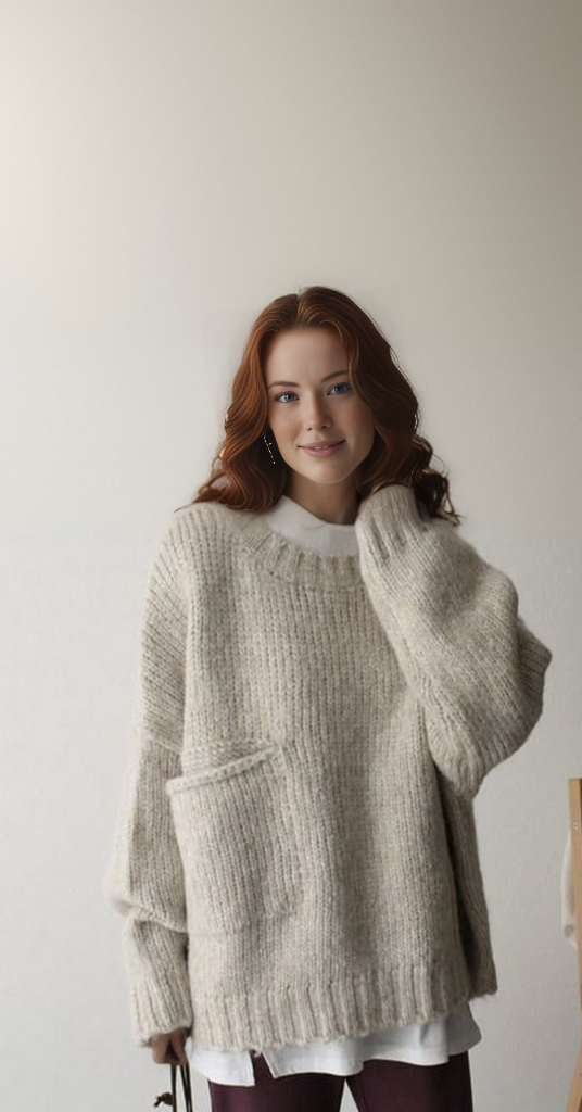 R&B | Übergroßer Strickpullover mit Tasche
