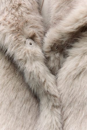R&B | Eleganter Pelz-Wintermantel Damen