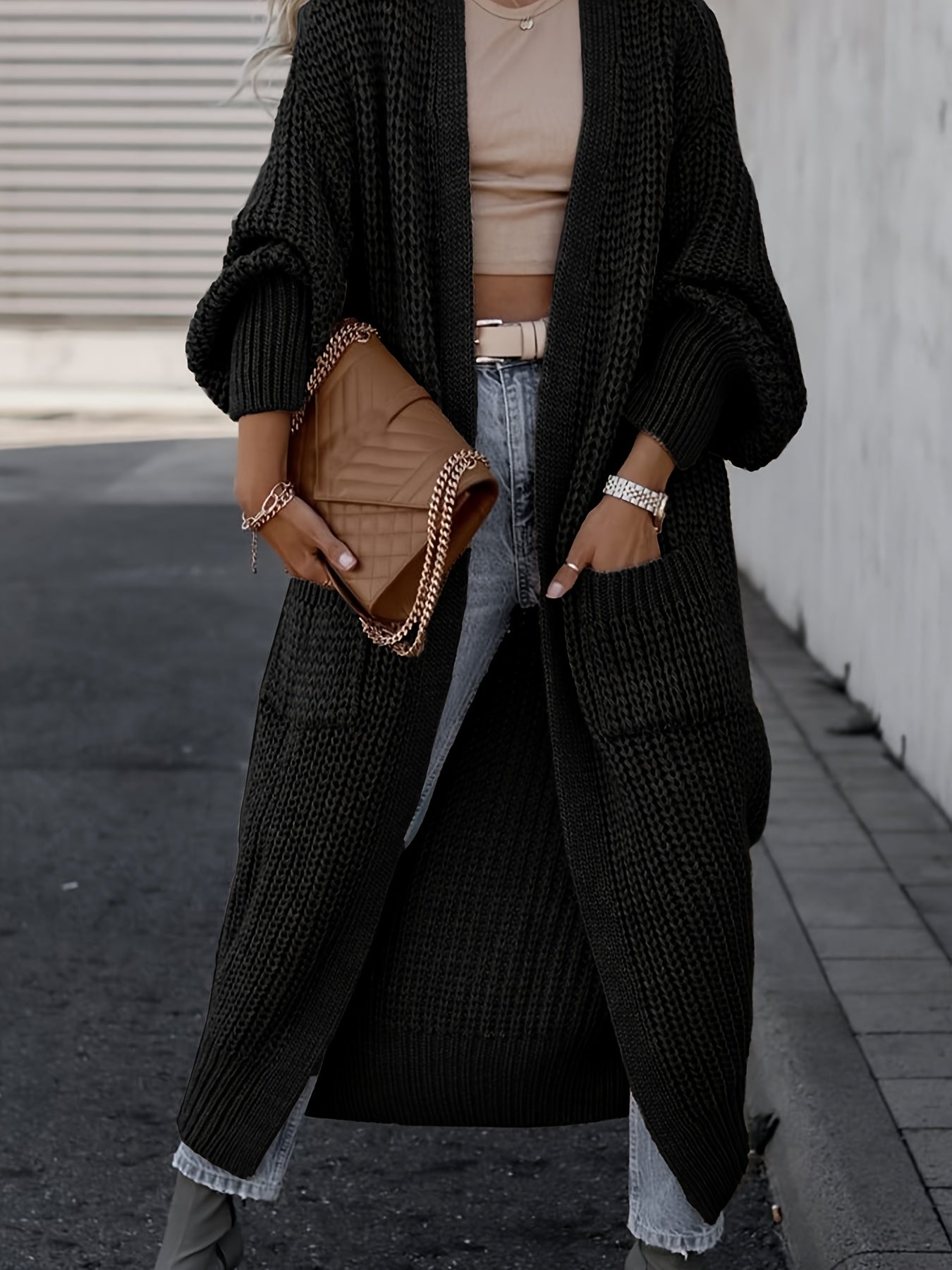 R&B | Lässige Gestrickte Weste Mit Taschen