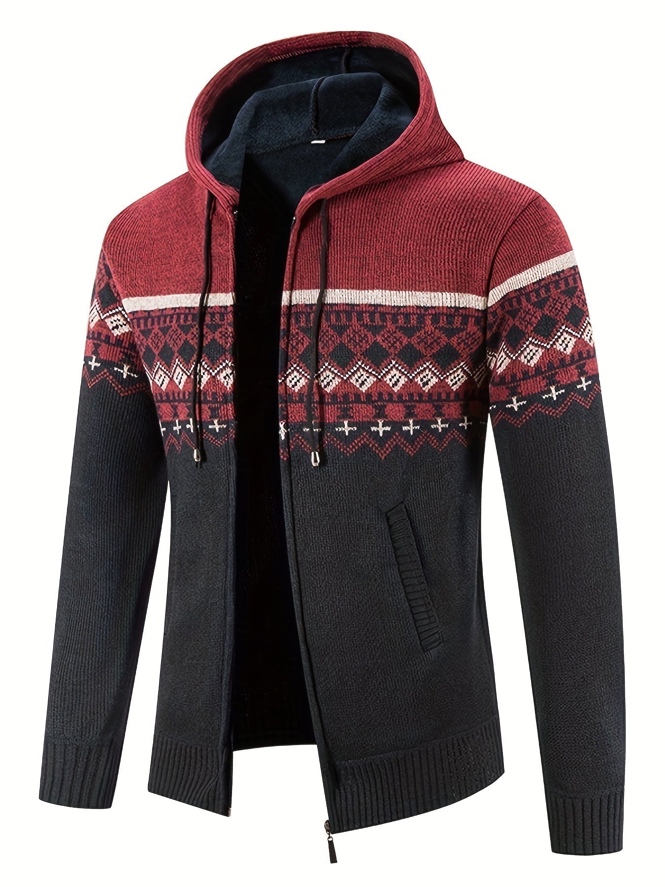 R&B | Gemusterter Hoodie Baumwolle und Polyester Warm und Stilvoll