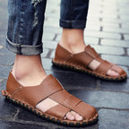 Herren Bequeme Leder-Sandalen mit rutschfester Sohle R&B
