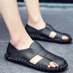 Herren Bequeme Leder-Sandalen mit rutschfester Sohle R&B