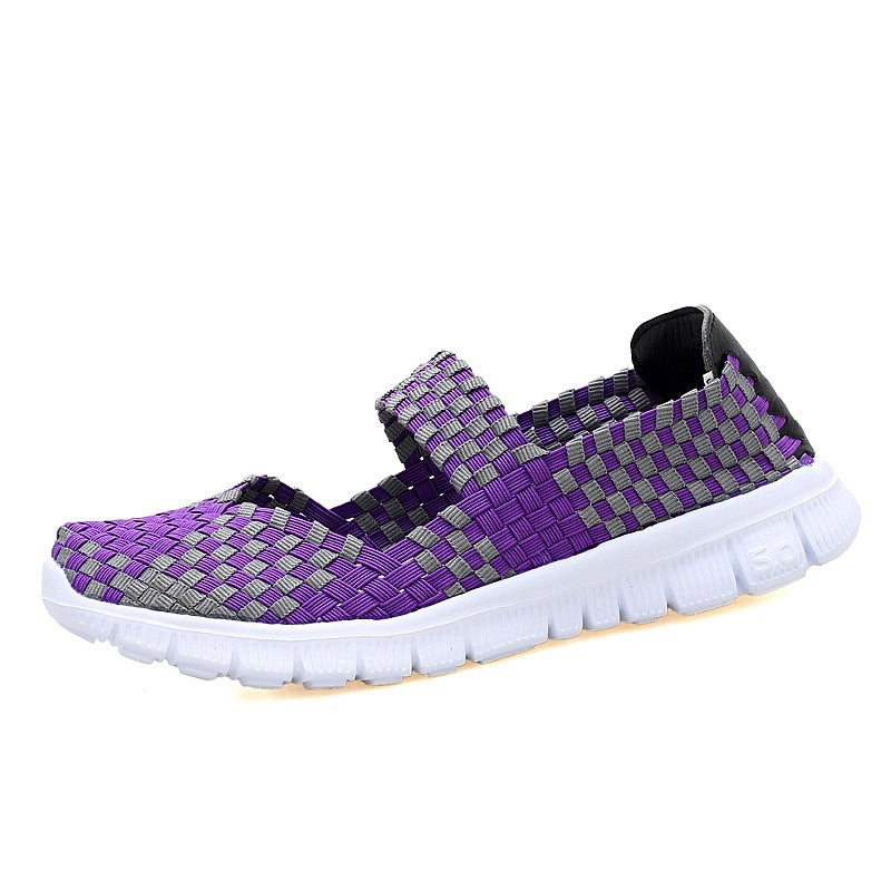 Damen nan elastischer Mary-Jane-Riemchen-Komfortschuh mit gewebtem Stretch-Obermaterial und flexibler Leichtsohle R&B