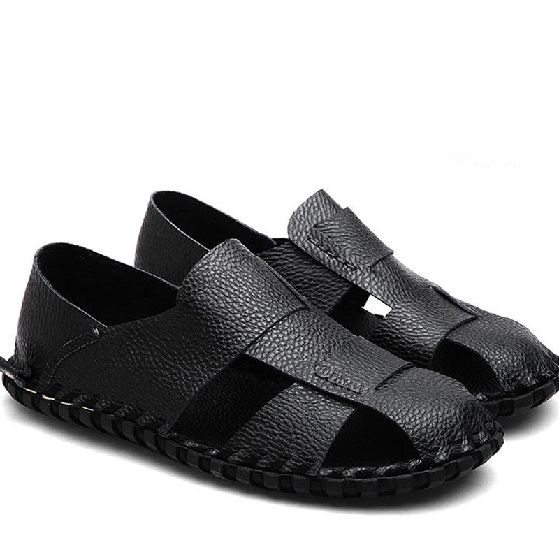 Herren Bequeme Leder-Sandalen mit rutschfester Sohle R&B