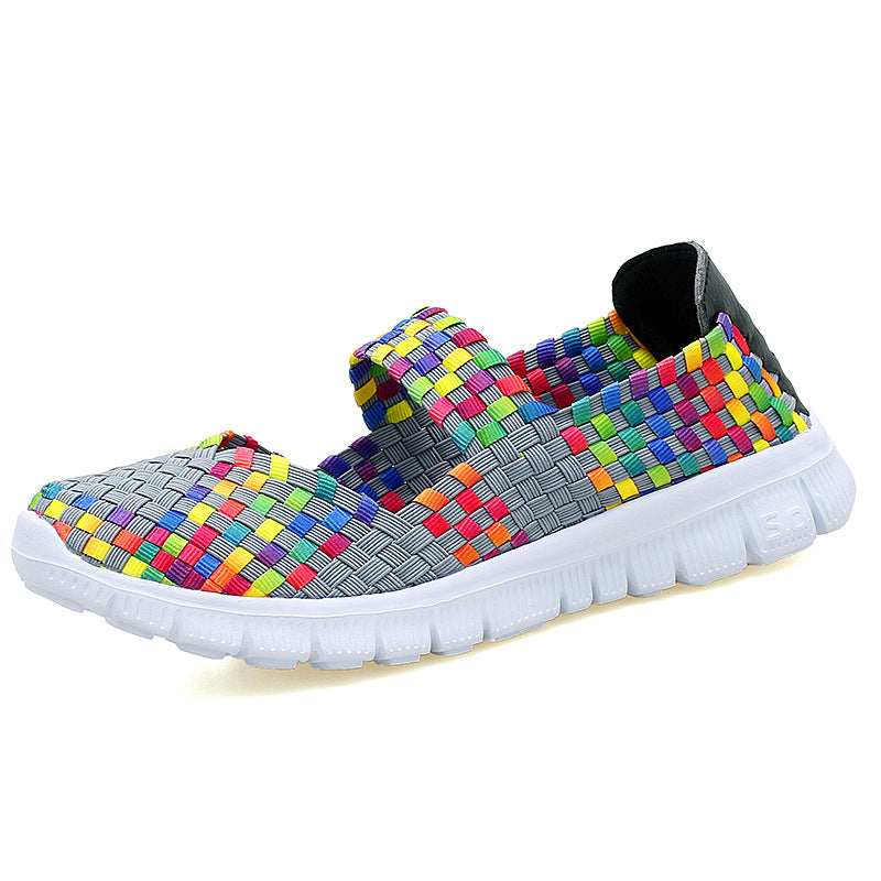 Damen nan elastischer Mary-Jane-Riemchen-Komfortschuh mit gewebtem Stretch-Obermaterial und flexibler Leichtsohle R&B