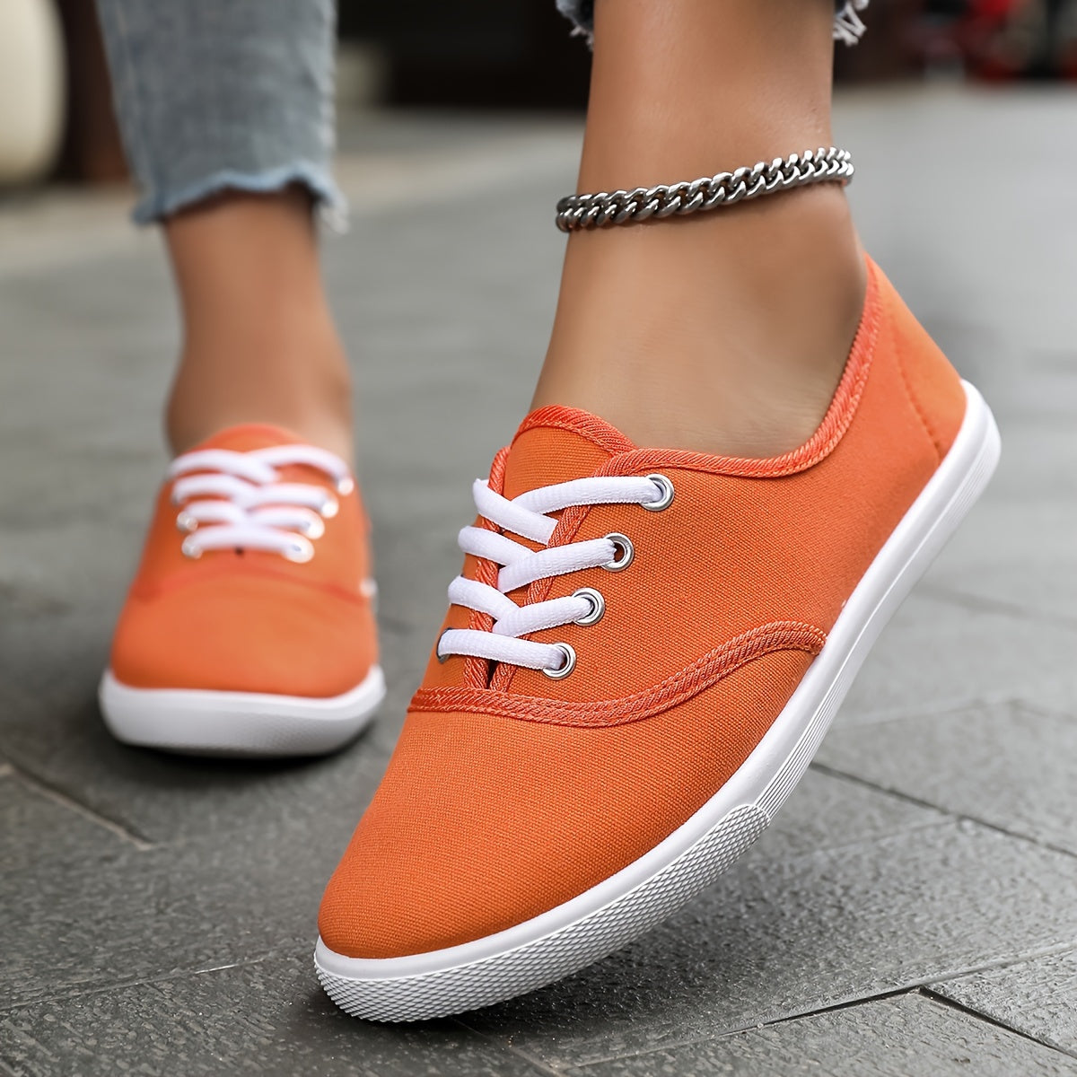 R&B | Bequeme Niedrige Canvas Schnürschuhe