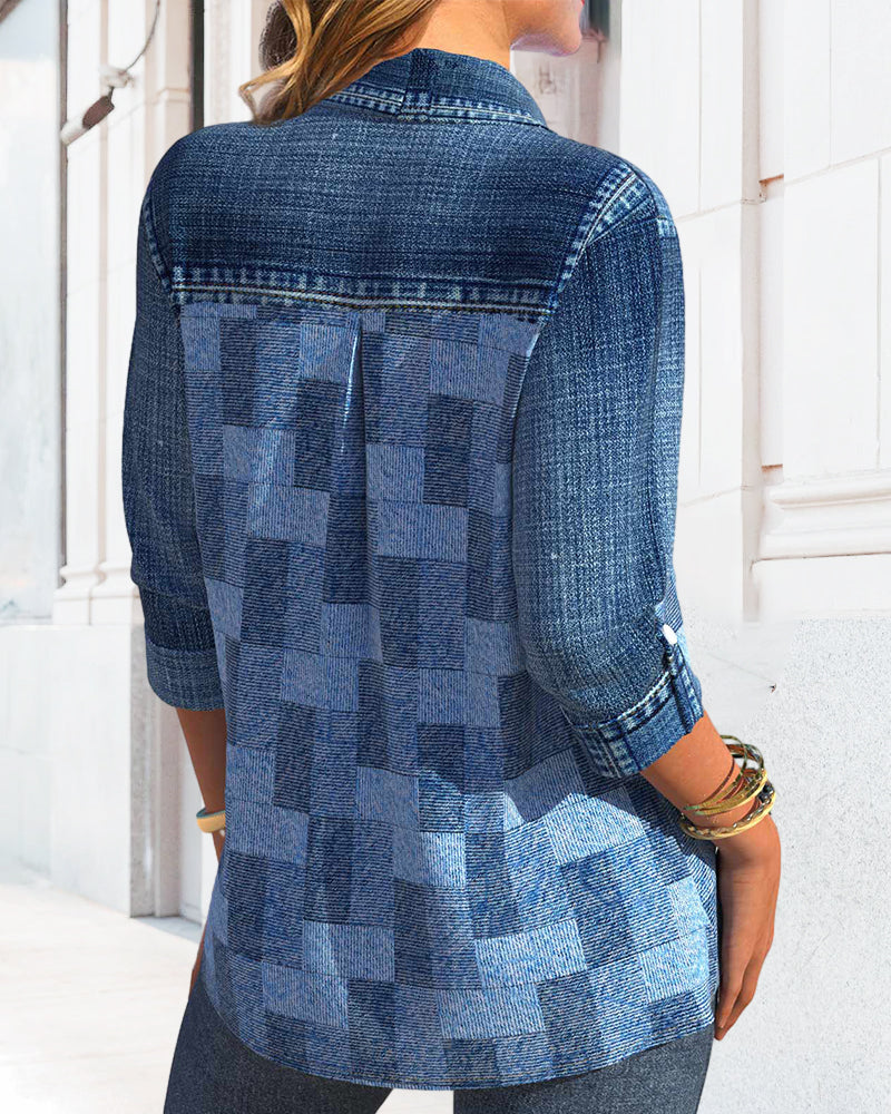 R&B | Denim Effekt Print
