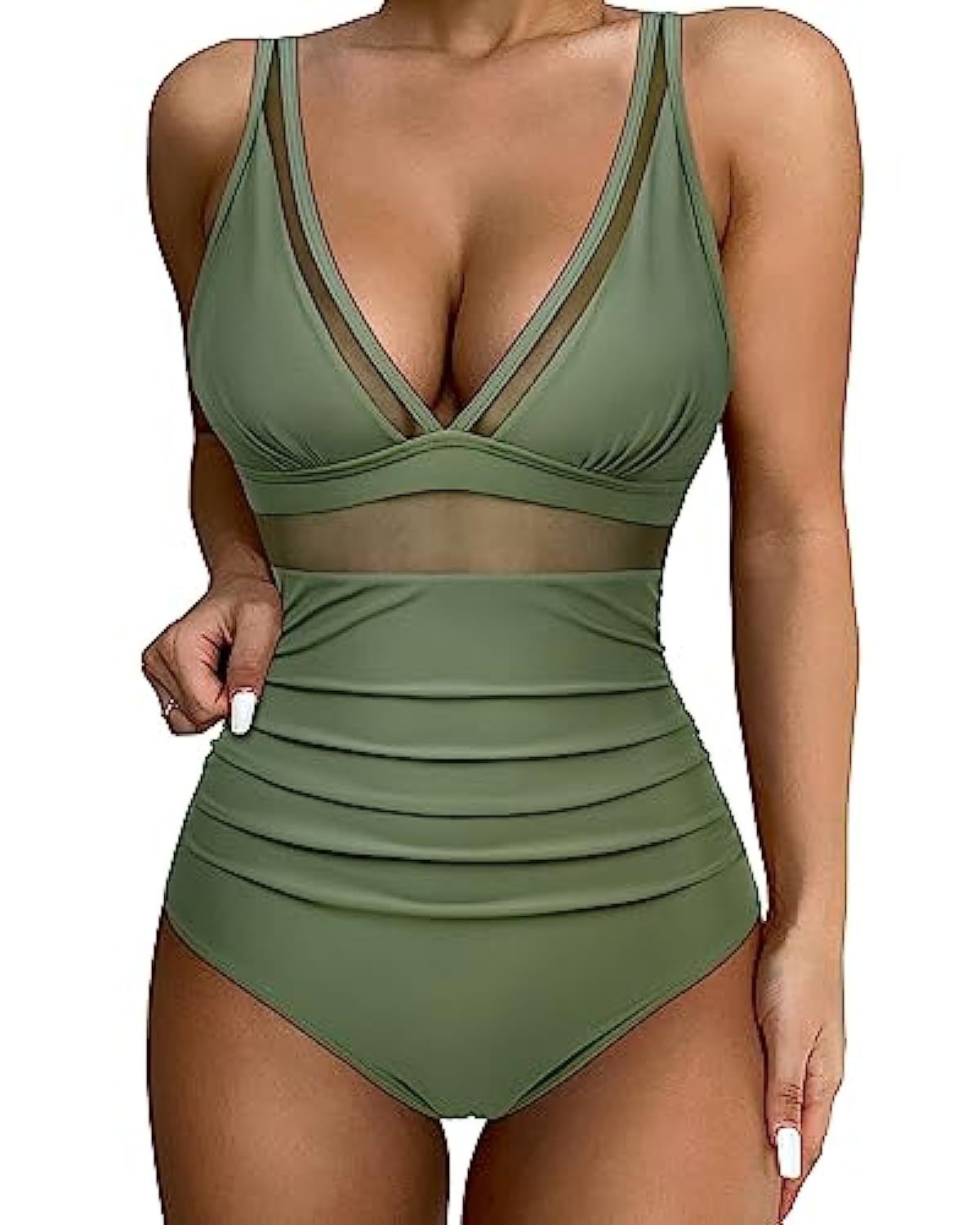 R&B | Einteiliger hohler Badeanzug mit hoher Taille