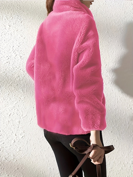 R&B | Zip up Langarm Teddy Mantel