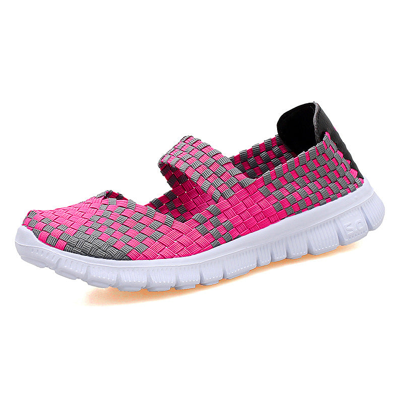 Damen nan elastischer Mary-Jane-Riemchen-Komfortschuh mit gewebtem Stretch-Obermaterial und flexibler Leichtsohle R&B