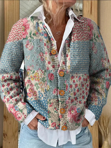 R&B | Strickjacke mit Blumenmuster