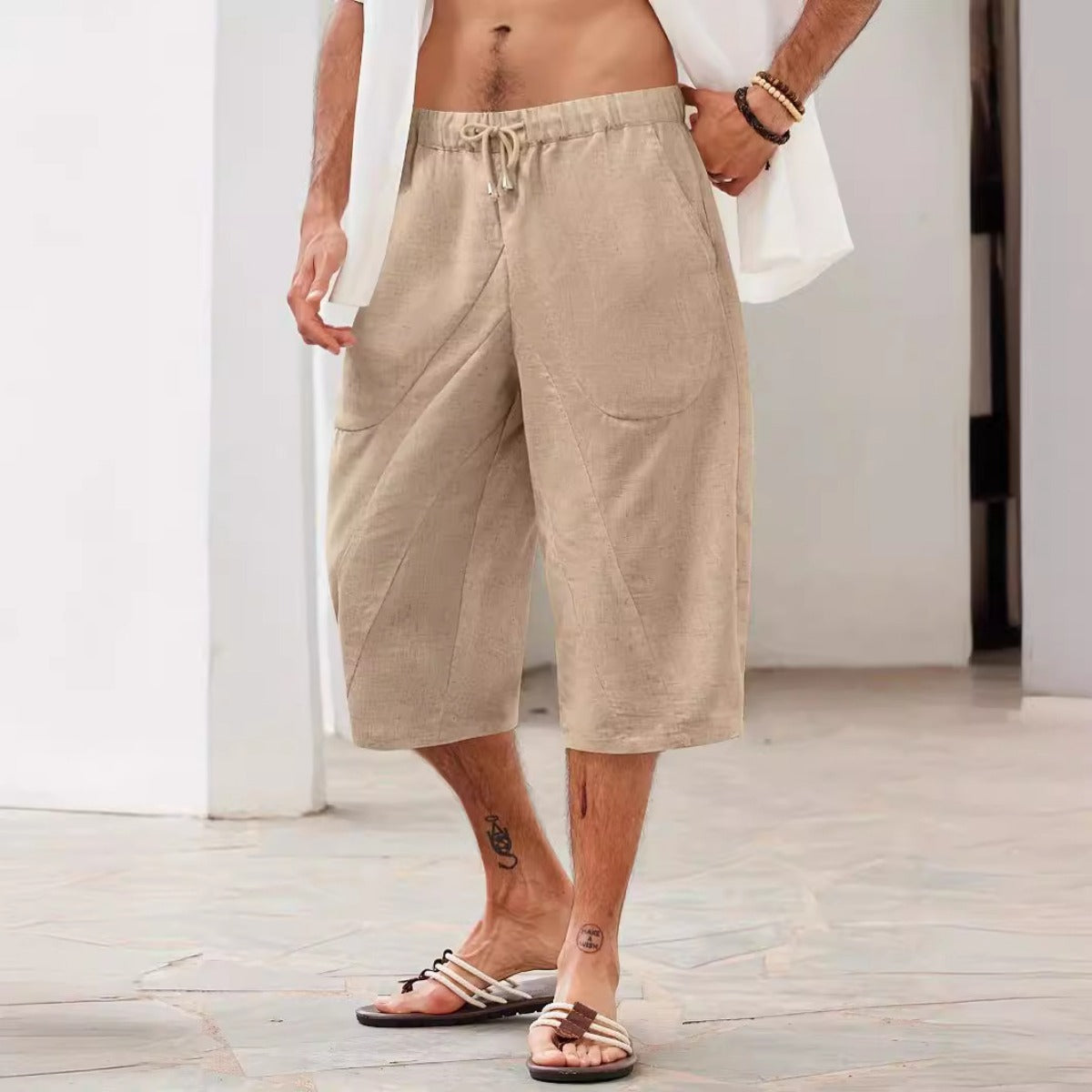 R&B | Shorts mit Taschen aus Baumwolle und Leinen