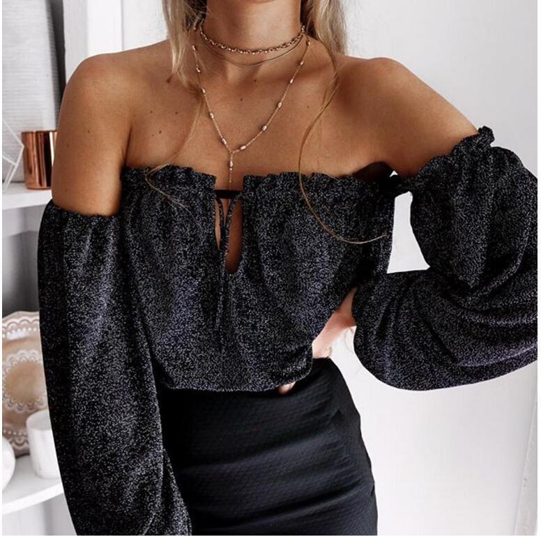 Damen Off-Shoulder Bluse mit eleganten Puffärmeln und Raffdetails R&B