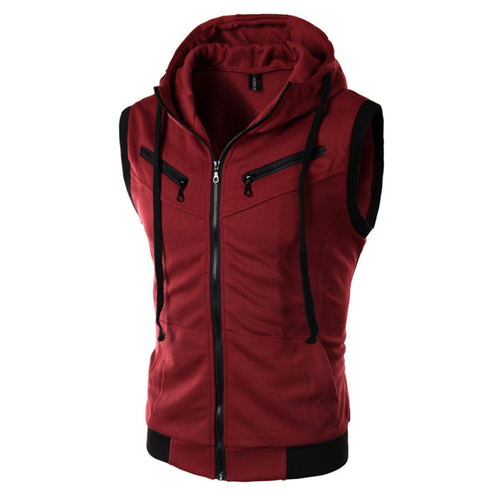 Herren ärmellose Kapuzenjacke R&B