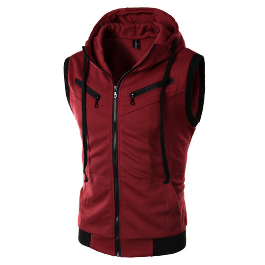 Herren ärmellose Kapuzenjacke R&B