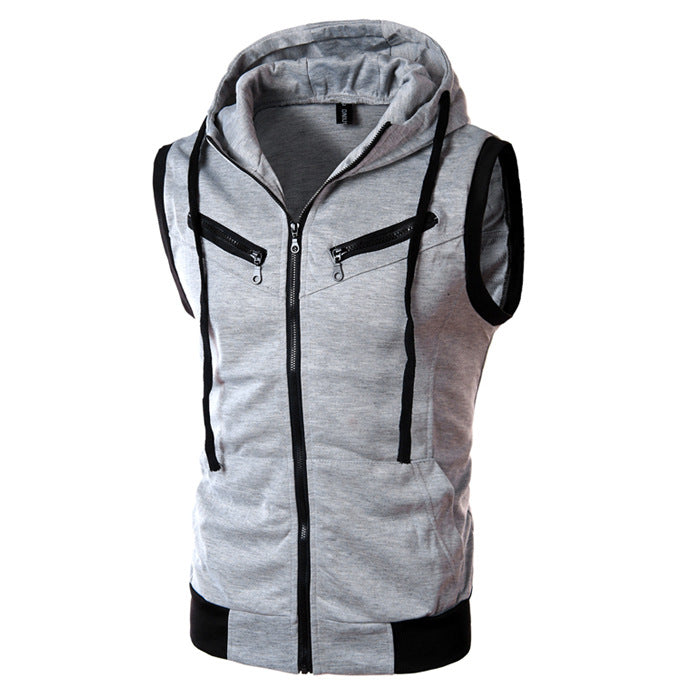 Herren ärmellose Kapuzenjacke R&B