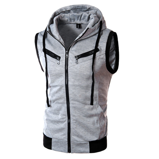 Herren ärmellose Kapuzenjacke R&B