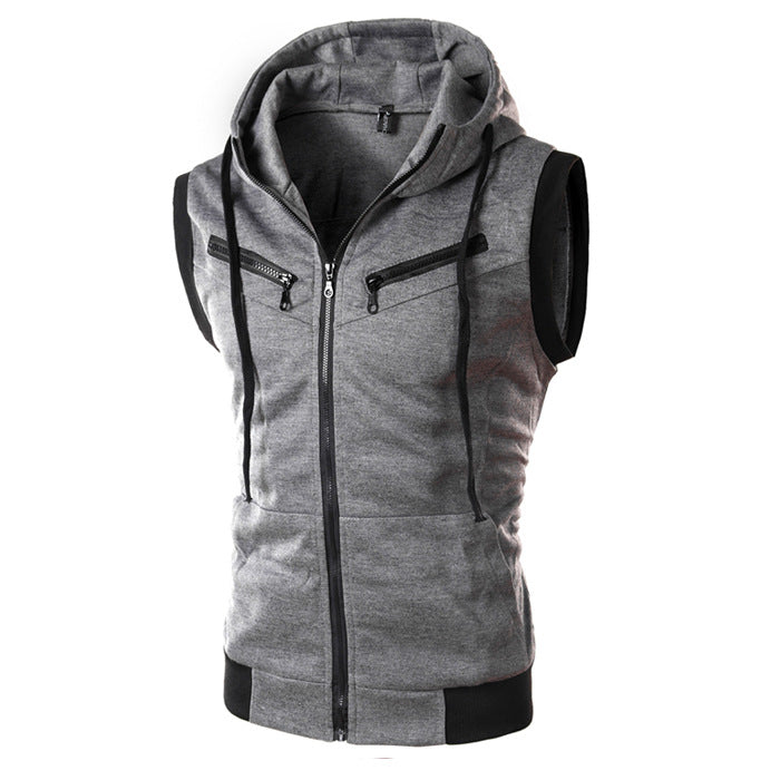 Herren ärmellose Kapuzenjacke R&B