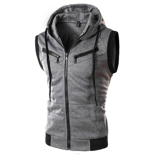 Herren ärmellose Kapuzenjacke R&B