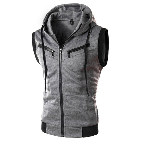 Herren ärmellose Kapuzenjacke R&B
