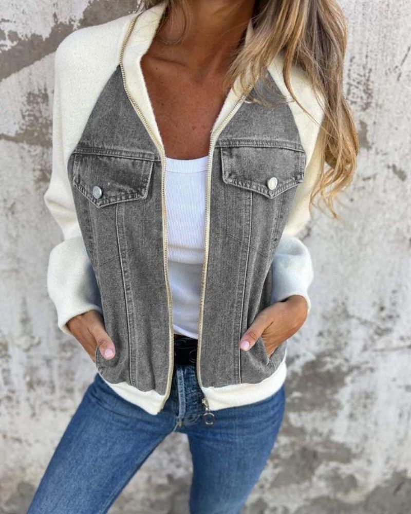 R&B | Moderne Jacke mit Denim-Stoff