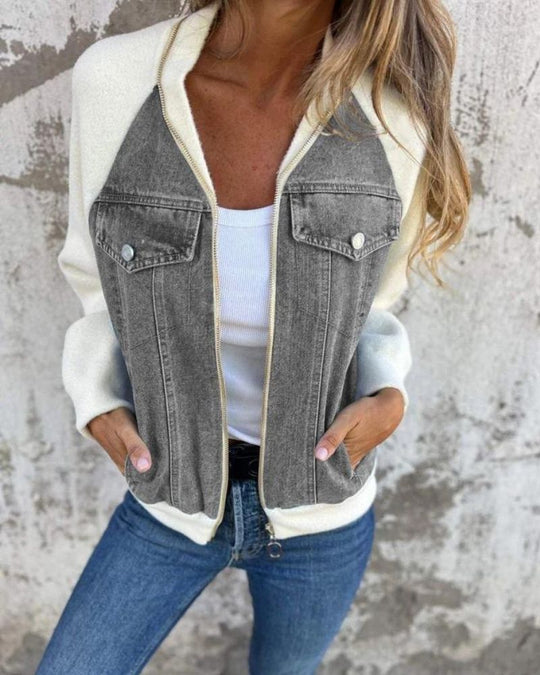 R&B | Moderne Jacke mit Denim-Stoff