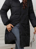 R&B | Frauen Lange Kapuzen-Winter-Pufferjacke