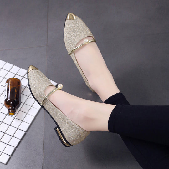 Damen Elegante Slipper mit funkelndem Obermaterial und modischem Perlenschmuck R&B