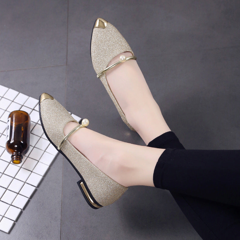 Damen Glitzernde Ballerinas mit glamourösem Schmuckrand R&B