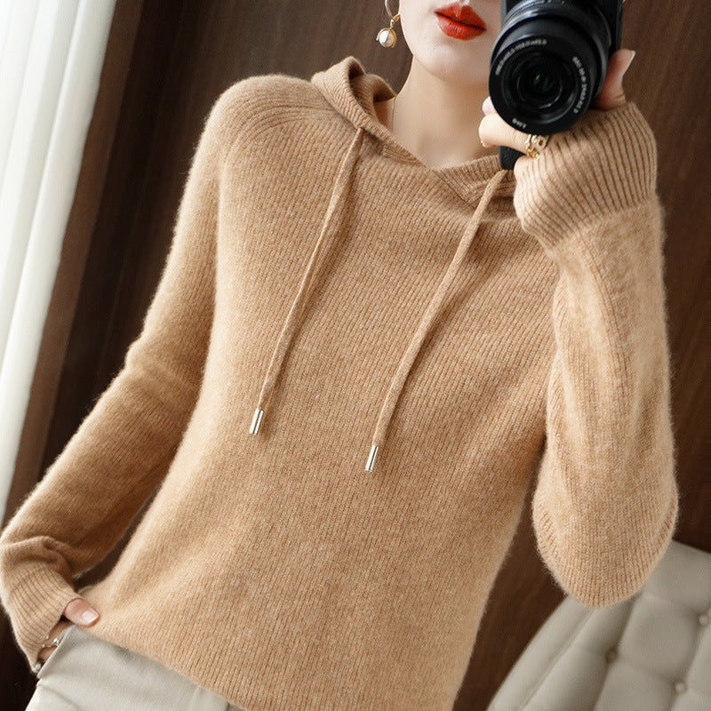 R&B | Strickpullover mit Kapuze Weicher Strick Lässige Passform
