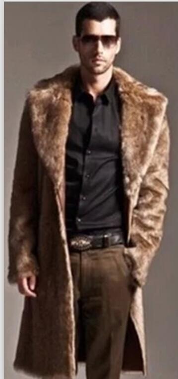 Herren Eleganter Kunstfell-Mantel R&B