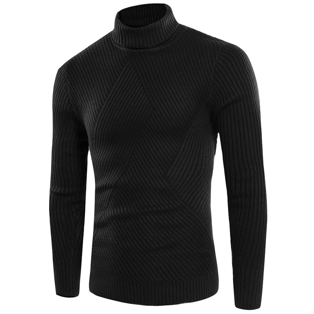 Herren stilvoller Rollkragenpullover mit strukturiertem Design R&B