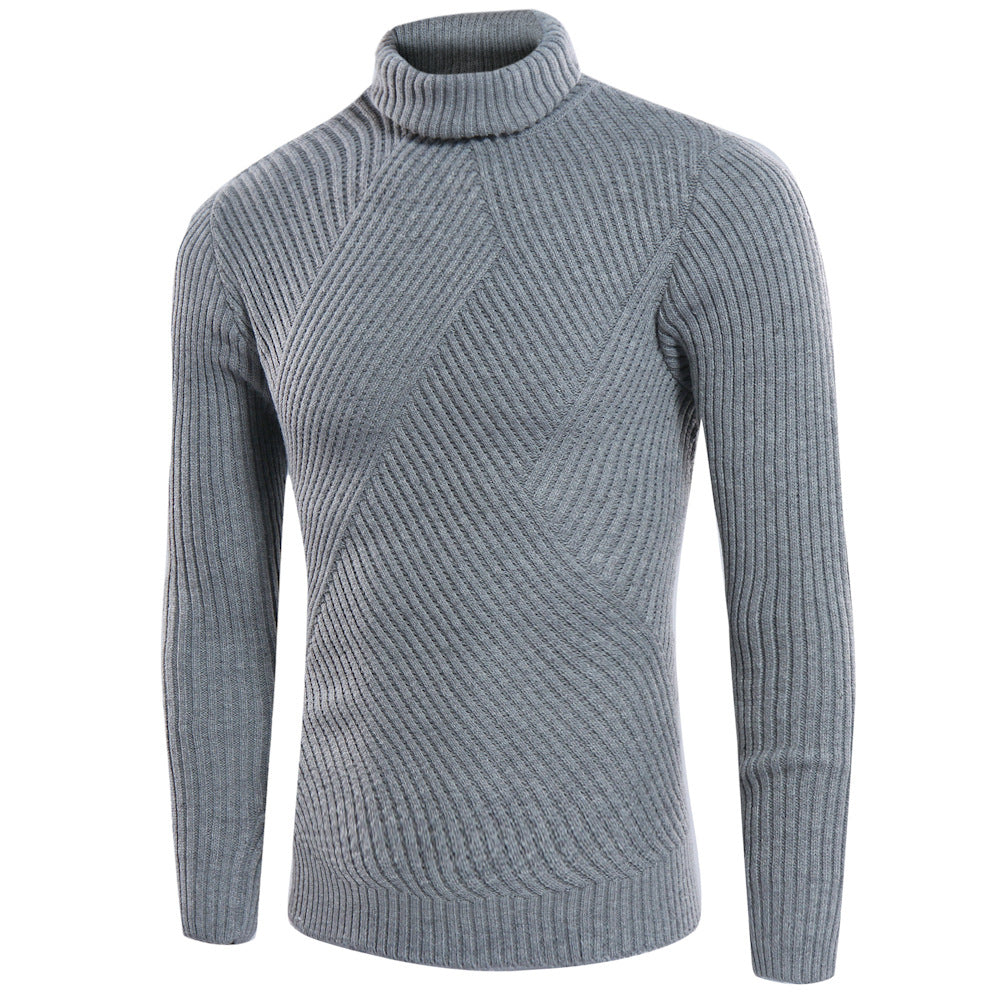 Herren stilvoller Rollkragenpullover mit strukturiertem Design R&B