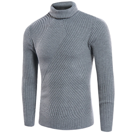 Herren stilvoller Rollkragenpullover mit strukturiertem Design R&B