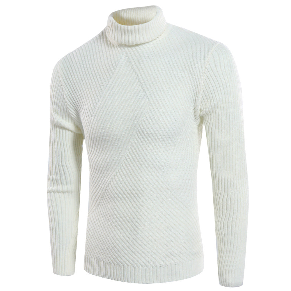 Herren stilvoller Rollkragenpullover mit strukturiertem Design R&B
