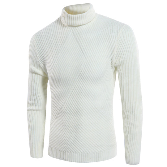 Herren stilvoller Rollkragenpullover mit strukturiertem Design R&B