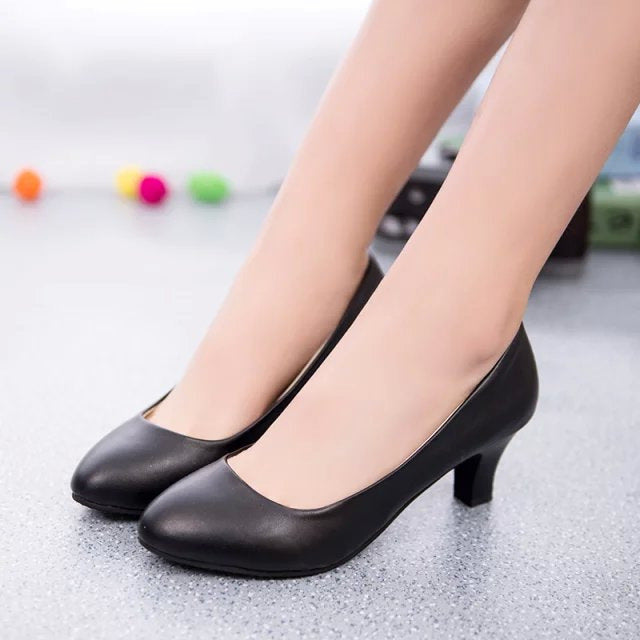 Damen elegante Pumps mit komfortablem Blockabsatz R&B