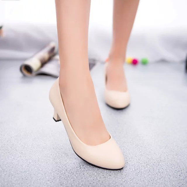 Damen elegante Pumps mit komfortablem Blockabsatz R&B