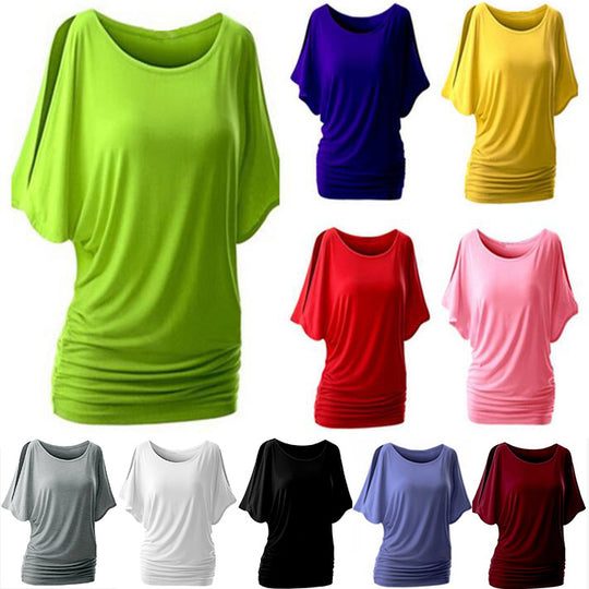 Damen lässiges Oversized-T-Shirt mit raffinierten Rüschendetails R&B