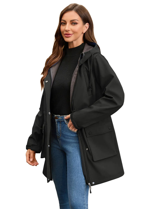 R&B | Wasserdichte Softshell-Damenjacke mit Kapuze