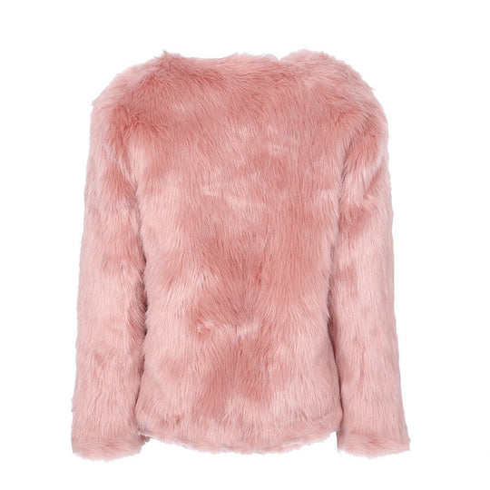 Damen Flauscher Kurzjacke mit modischem V-Ausschnitt R&B