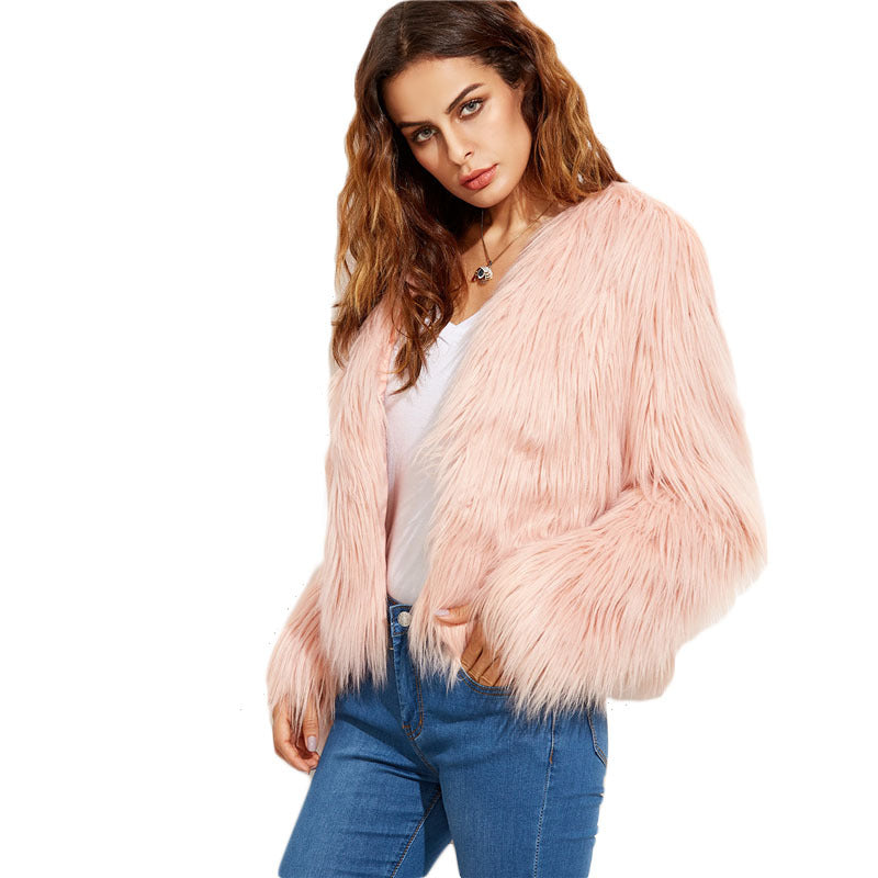 Damen Luxuriöse Kunstpelzjacke R&B