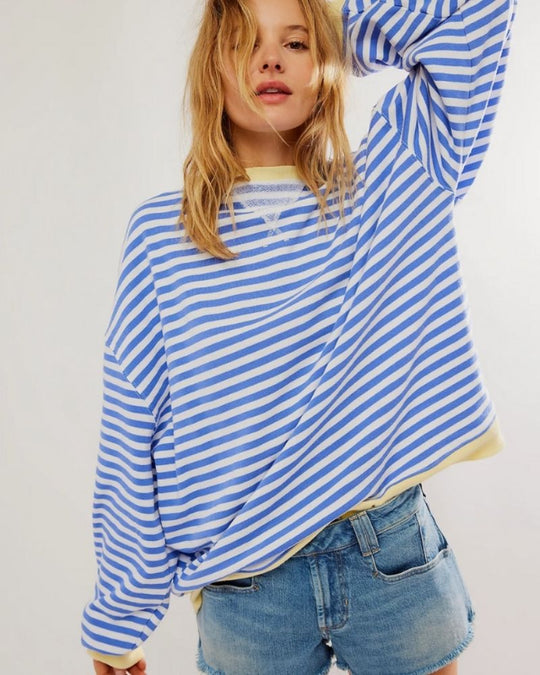 R&B | Übergroßer Gestreifter Pullover